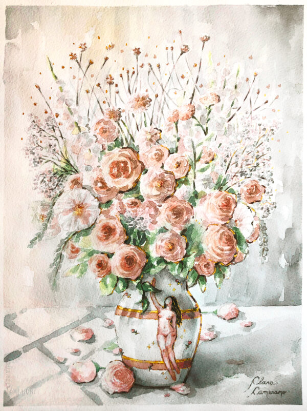 les fleurs; le vase - Pintura Original