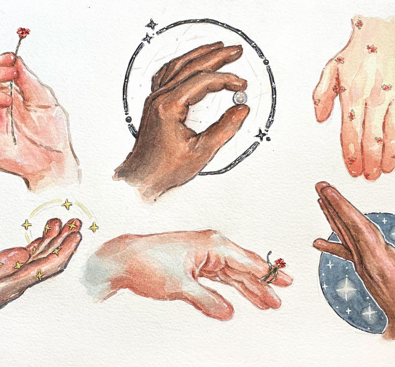 Mãos em Aquarela (Original)